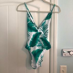 Forever 21 One Piece Swimsuit - Palm Print